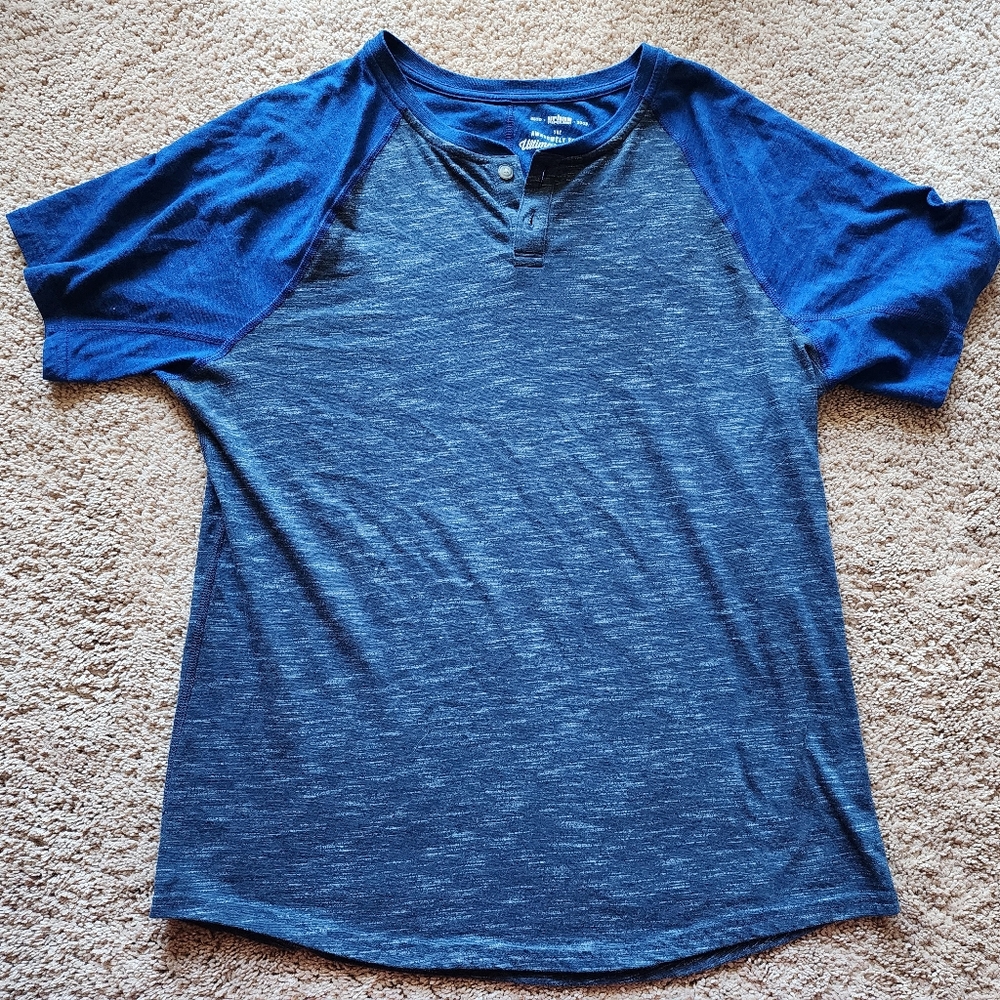Mens urban pipeline short sleeve marled baseball tee sz L